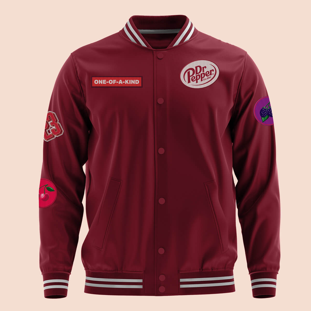 One-Of-A-Kind Patch Bomber Jacket